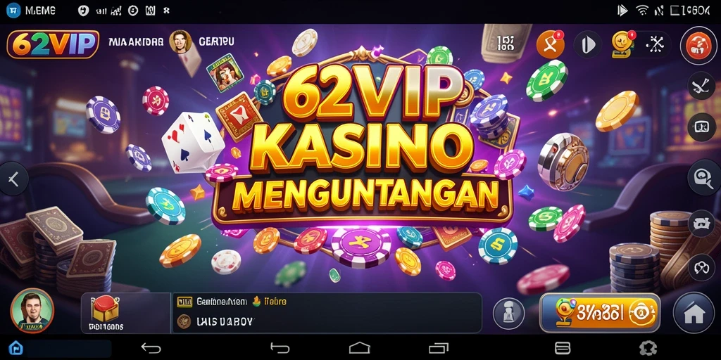 Tampilan gameplay utama 62VIP yang seru dan mengasyikkan.