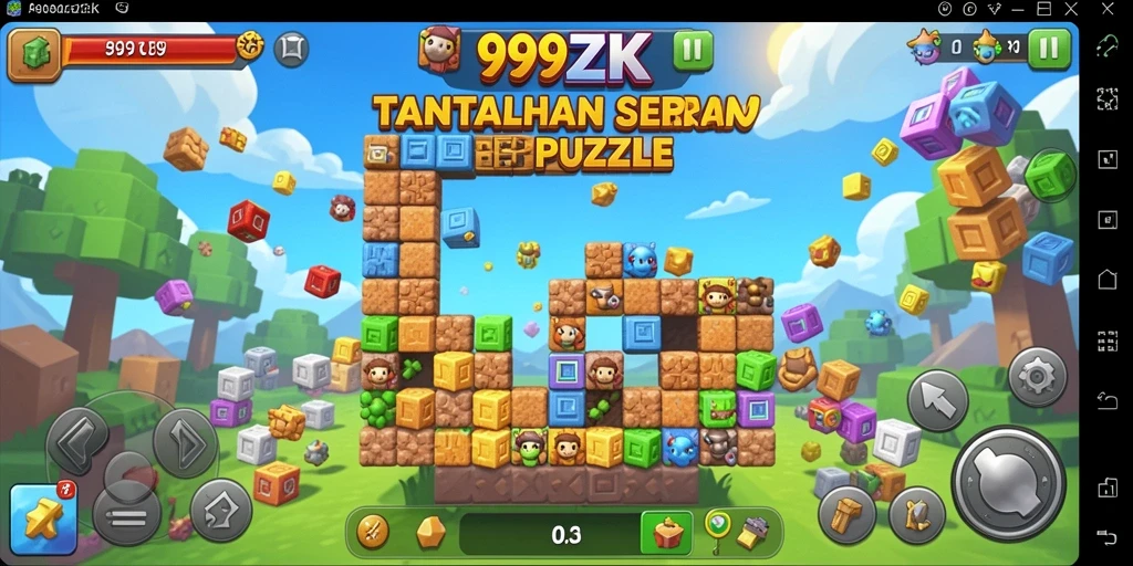 Screenshot menunjukkan gameplay seru dan tantangan puzzle dari 999ZK.