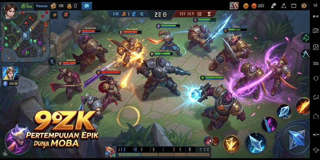 Tampilan seru gameplay MOBA di 99ZK.