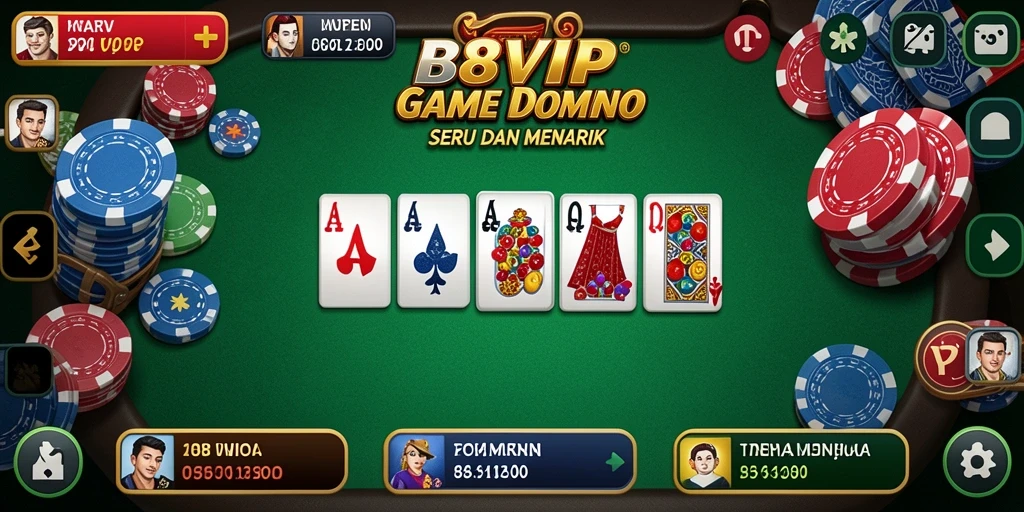 Tampilan menarik dari gameplay B8VIP dalam permainan Domino.