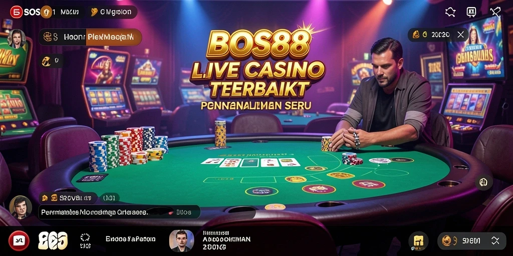 Screenshot tampilan permainan Live Casino yang mendebarkan di BOS88.