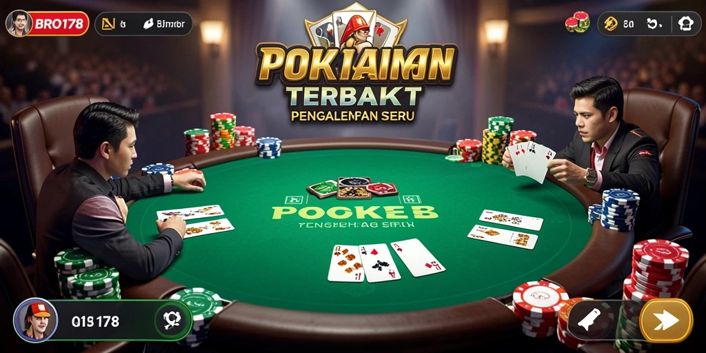 Tampilan gameplay poker yang menegangkan dan interaktif dari BRO178.