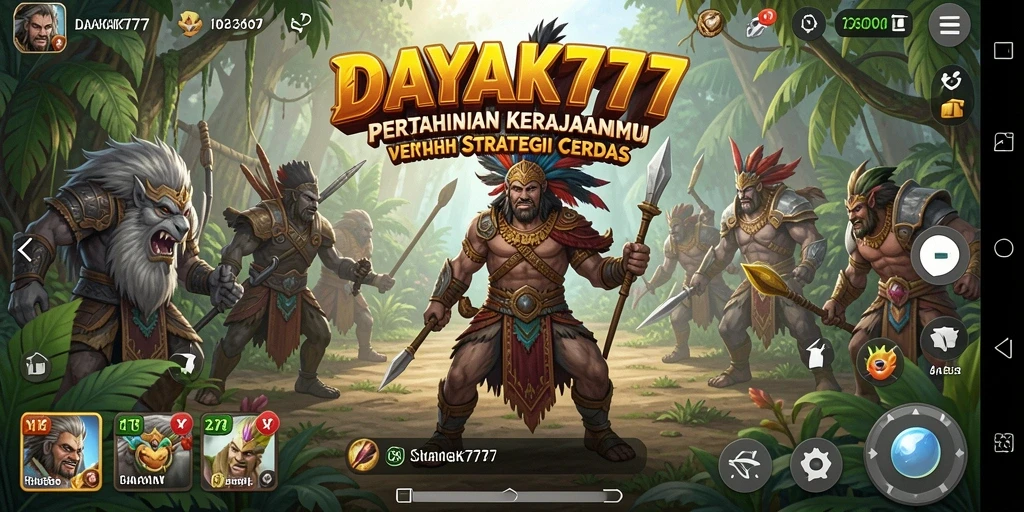 Screenshot permainan DAYAK777 menampilkan serangan menara dan musuh.