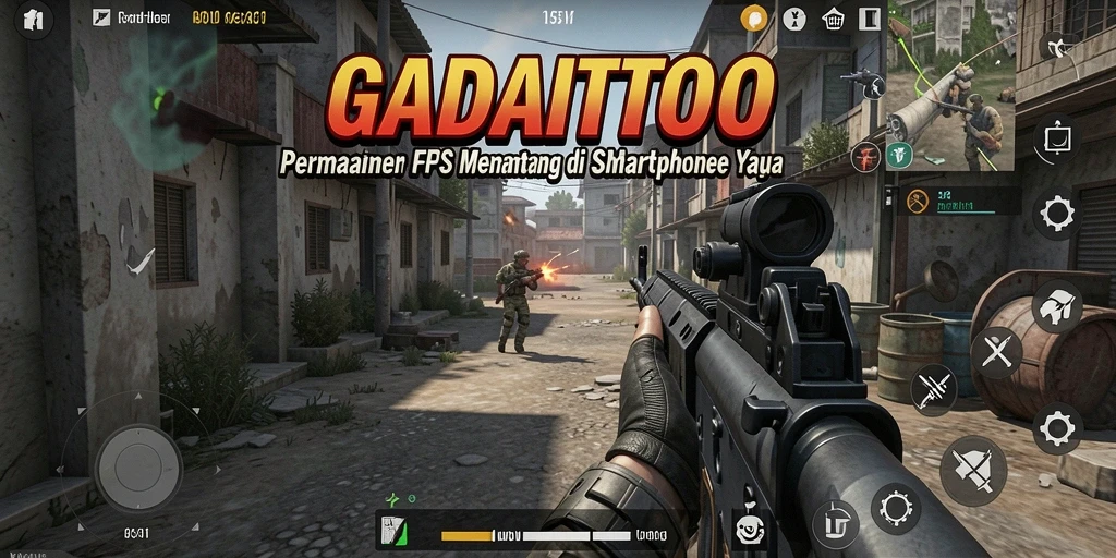 Tangkapan layar menunjukkan aksi tembak-menembak intens dalam GADAITOTO.