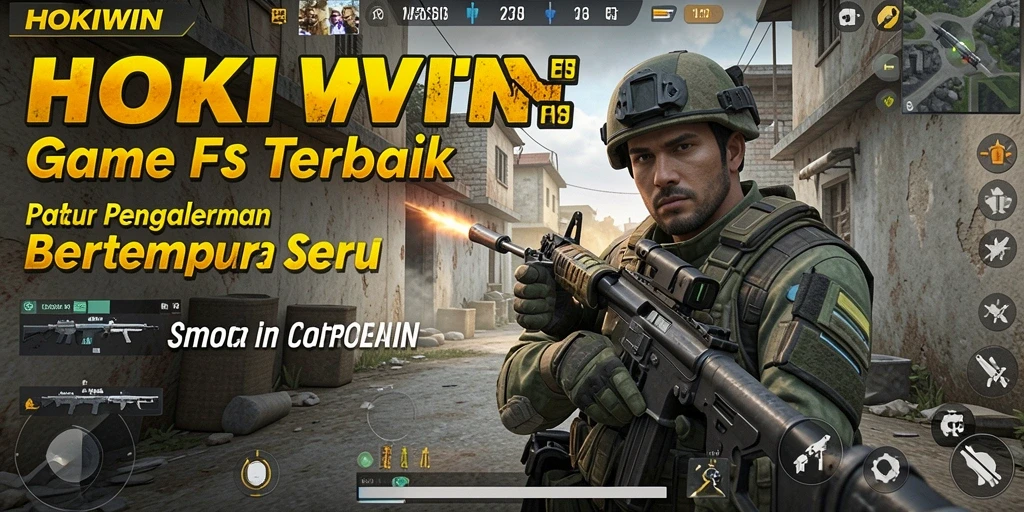 Tangkapan layar gameplay HOKIWIN yang menampilkan aksi tembak-menembak intens.
