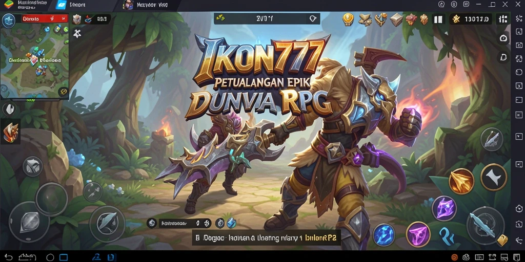 Tangkapan layar gameplay IKON777 menampilkan pertarungan epik di dunia RPG.