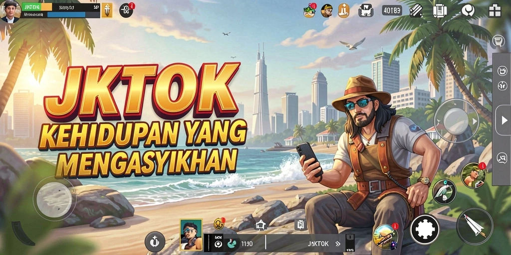 Tangkapan layar menampilkan interaksi sosial dalam gameplay JKTOK.