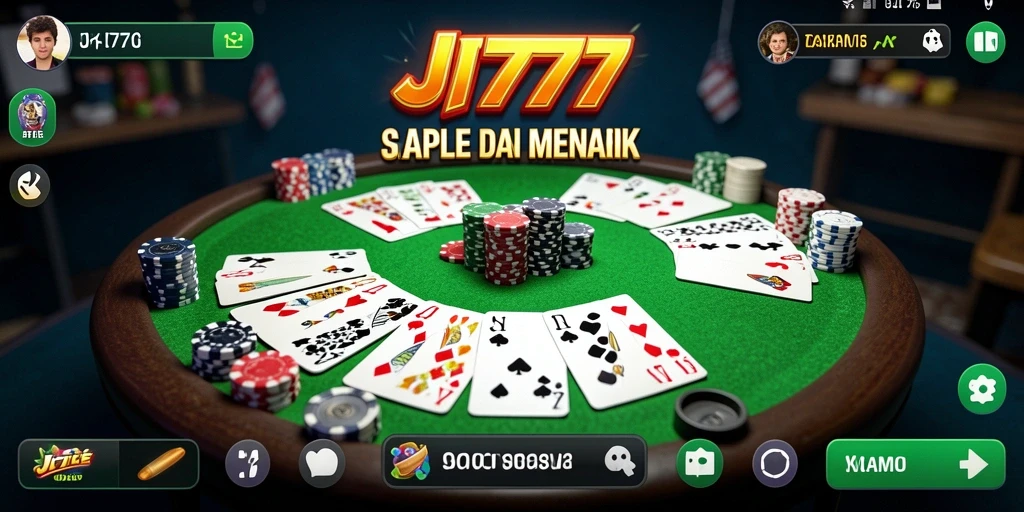 Screenshot JT777 menunjukkan pemain yang asyik bermain Gaple.