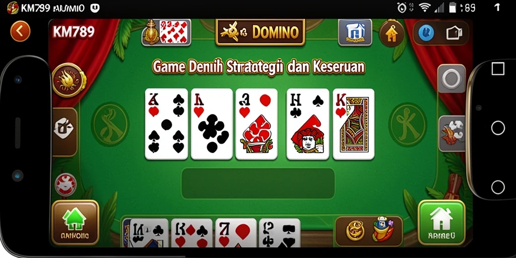 Tampilan menarik dari gameplay Domino di KM789 dengan pemain bersaing.