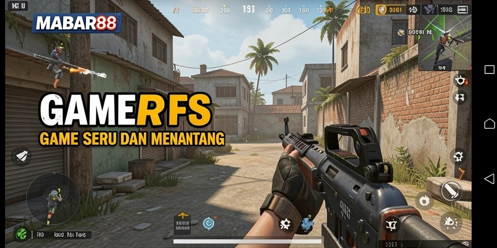 Screenshot gameplay MABAR88 yang menunjukkan aksi tembak-menembak seru.