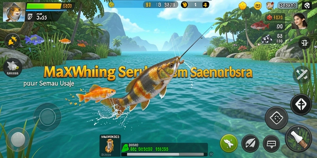 Tampilan gameplay memancing yang menarik dan penuh tantangan.