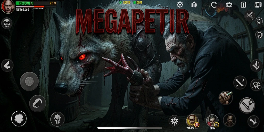 Tampilan gameplay mengerikan di MEGAPETIR dengan suasana mencekam.