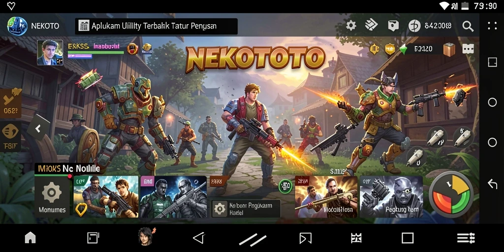 Tampilan utama aplikasi NEKOTOTO dengan fitur Utility yang lengkap.