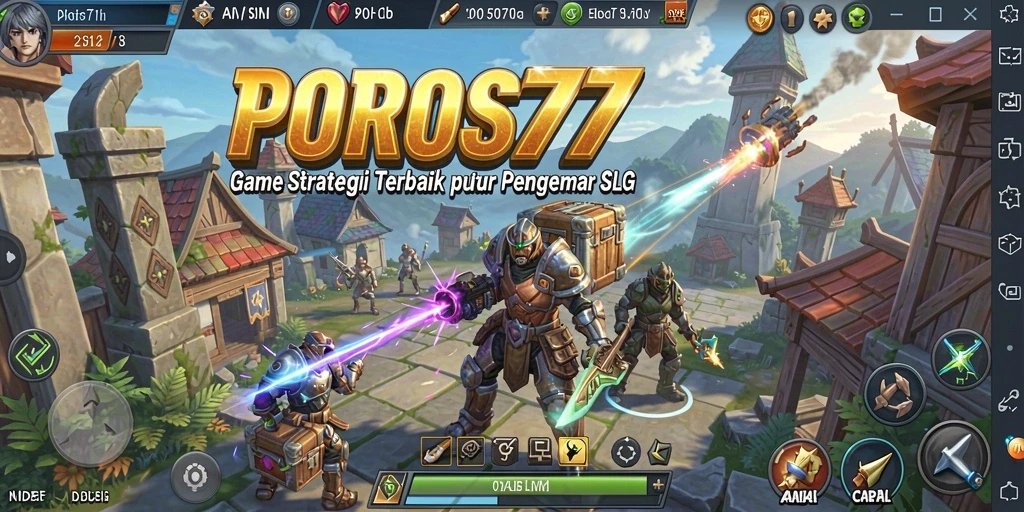 Tampilan gameplay POROS77 dengan strategi SLG yang menantang.