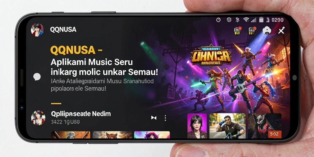 Tampilan gameplay seru dalam QQNUSA, nikmati pengalaman musik interaktif.