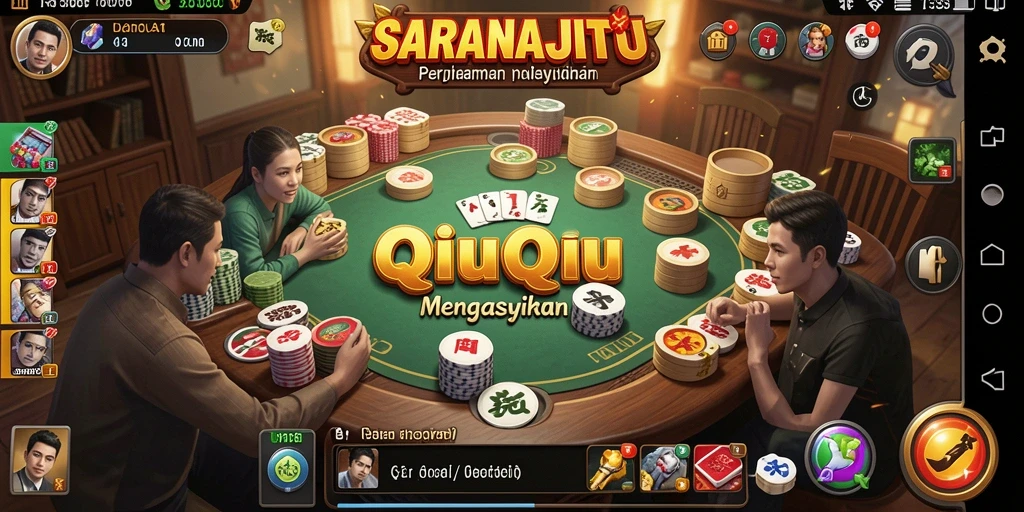 Tampilan gameplay QiuQiu yang seru dan menarik di SARANAJITU.