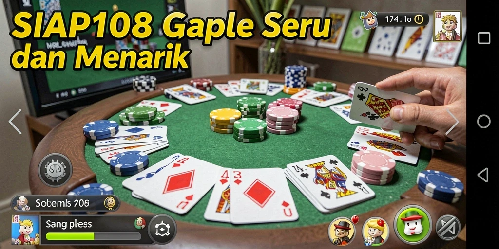 Tampilan gameplay Gaple yang seru dalam SIAP108.