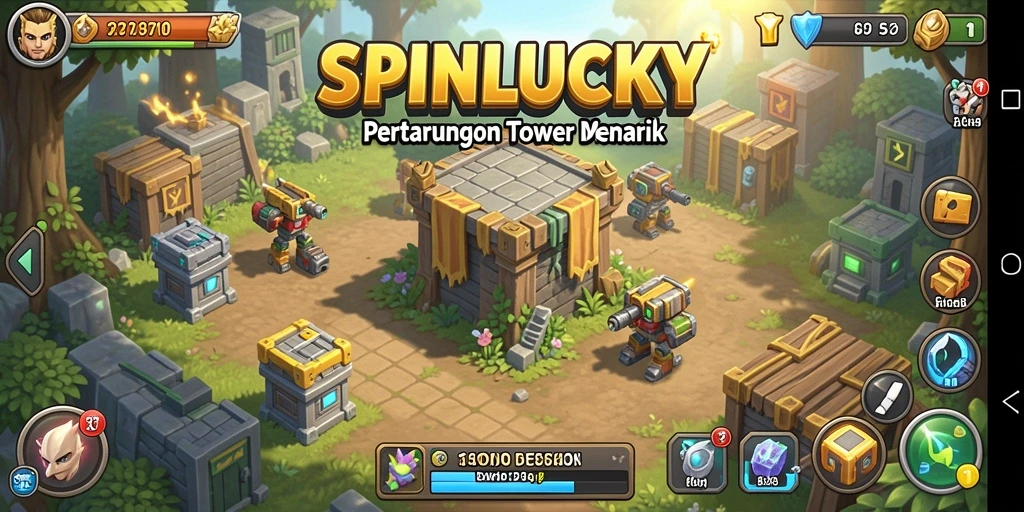 Tangkapan layar gameplay menampilkan serangan musuh yang menantang dalam SPINLUCKY.