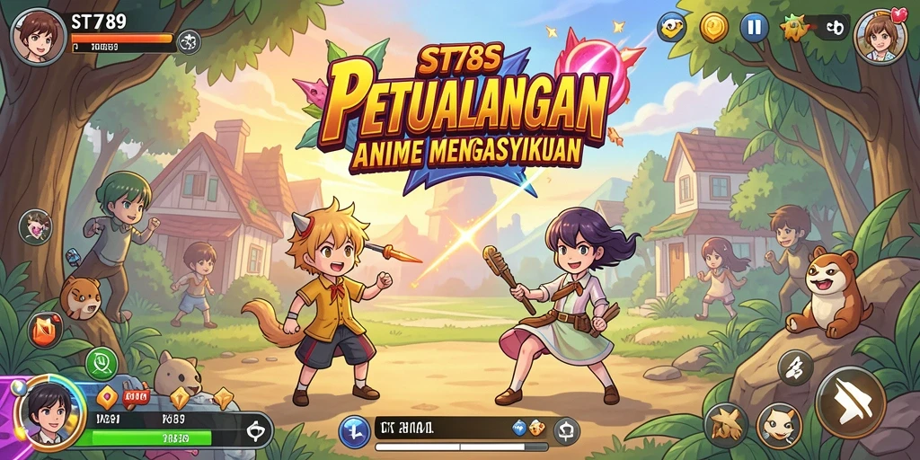 Tampilan gameplay ST789 dengan karakter Anime yang menarik.