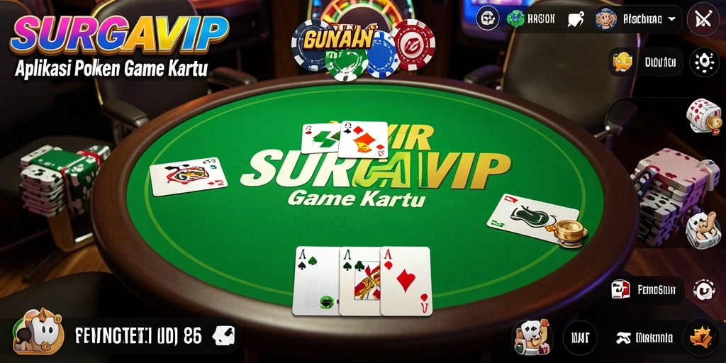 Menampilkan gameplay seru dari aplikasi Poker SURGAVIP.