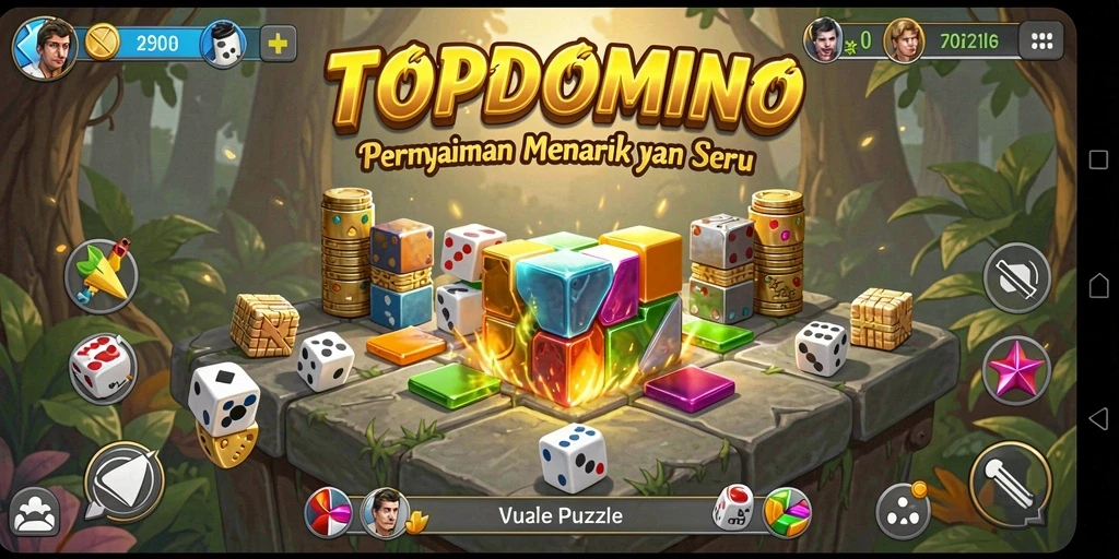 Tampilan gameplay seru dari TOPDOMINO, tantangan puzzle yang menarik.