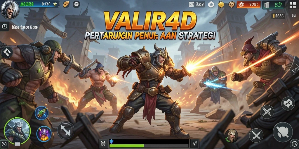 Tampilan gameplay VALIR4D yang penuh aksi pertarungan.
