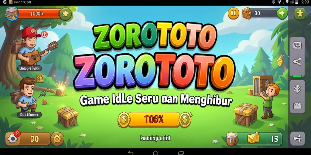 Screenshot gameplay ZOROTOTO menampilkan karakter unik dan aktivitas Idle.